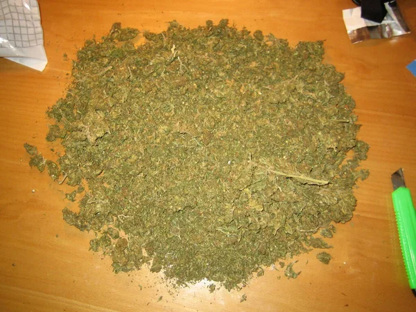 Cannabis Lékařské Marihuana Creta Řecké Retro Pozadí Matala 2006 Vintage — Stock fotografie