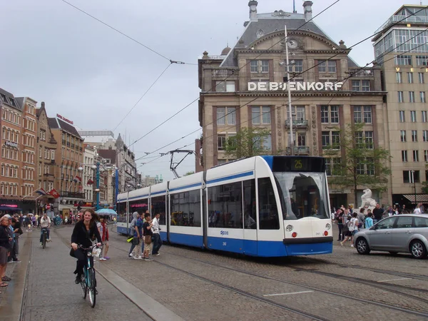 Amsterdam Woensdag Juli 2009 Retro Uitzicht Het Centrum Voet Stadsgezicht — Stockfoto