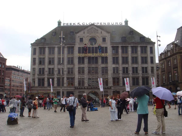 Amsterdam Holanda Miércoles Julio 2009 Vista Retro Del Centro Caminando — Foto de Stock