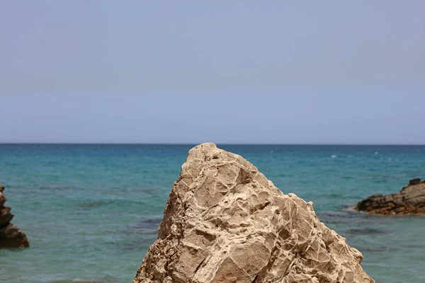 Summer Kserokampos Beach Creta Island Covid Holidays High Quality Print — Stock Photo, Image