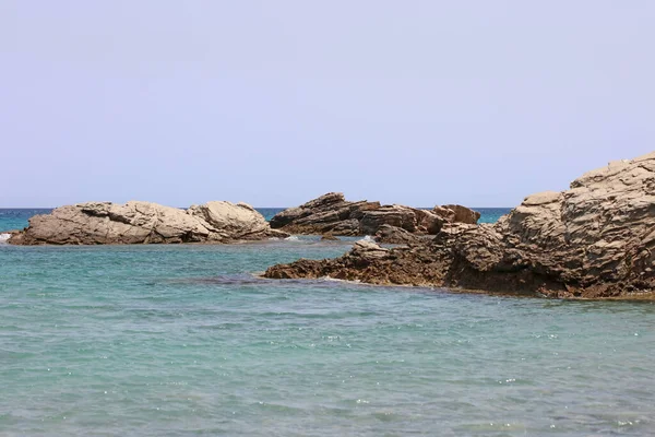 Летние Kserokampos Пляж Creta Острова Ковид Праздники Высокого Качества Печати — стоковое фото