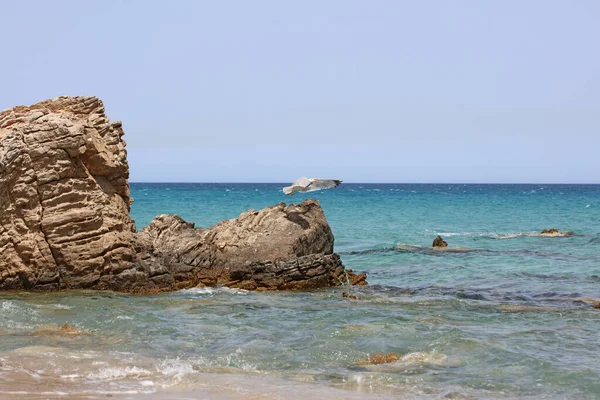 Summer Kserokampos Beach Creta Island Covid Holidays High Quality Print — Stock Photo, Image