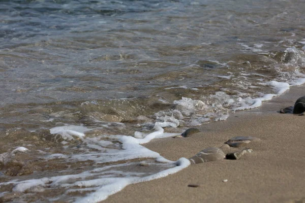 Nyári Kserokampos Strand Creta Sziget Covid Nyaralás Kiváló Minőségű Nyomtatás — Stock Fotó