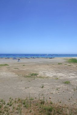 Frangokastello plaj çimento adası yaz 2020 covid-19 sezon arka plan yüksek kaliteli modern baskılar