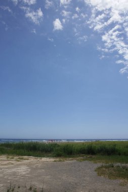 Frangokastello plaj çimento adası yaz 2020 covid-19 sezon arka plan yüksek kaliteli modern baskılar