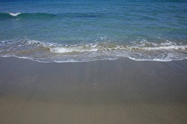 Frangokastello plaj çimento adası yaz 2020 covid-19 sezon arka plan yüksek kaliteli modern baskılar