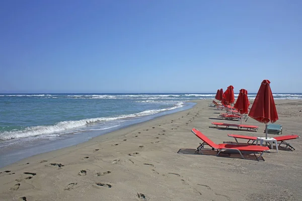 Frangokastello Strand Betoninsel Sommer 2020 Covid Saison Hintergrund Hohe Qualität — Stockfoto