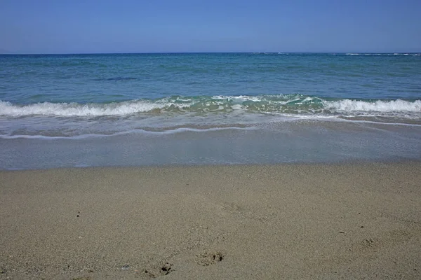 Frangokastello Strand Betong Sommar 2020 Covid Säsong Bakgrund Hög Kvalitet — Stockfoto