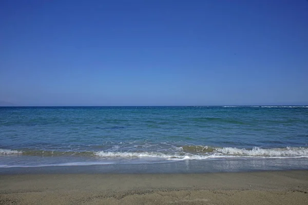 Frangokastello Strand Betong Sommar 2020 Covid Säsong Bakgrund Hög Kvalitet — Stockfoto