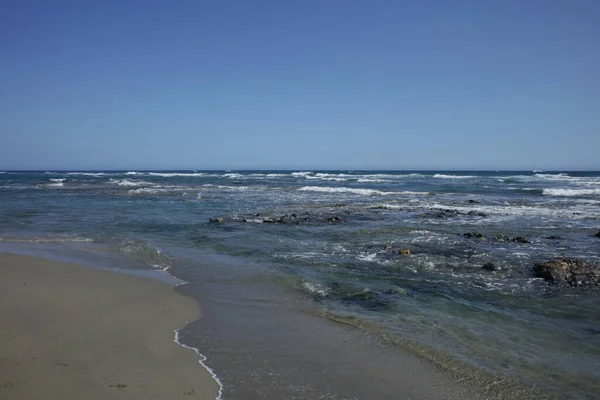 Strand Frangokastello Kreta Insel Griechenland Moderne Sommer Hintergrund Covid Saison — Stockfoto