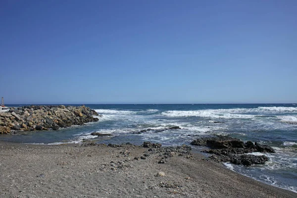 Strand Frangokastello Kreta Insel Griechenland Moderne Sommer Hintergrund Covid Saison — Stockfoto