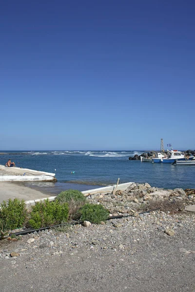 Beach Frangokastello Creta Island Greece Modern Summer Background Covid Season — 스톡 사진