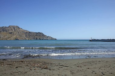 Plakias plaj creta adası yaz 2020 covid-19 sezon modern yüksek kaliteli baskı