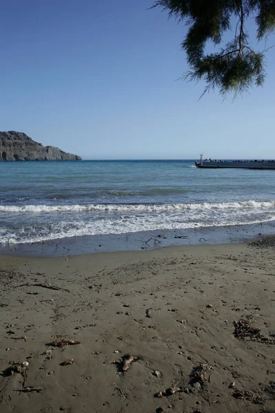 Plakias Spiaggia Creta Isola Estate 2020 Covid Stagione Moderna Stampa — Foto Stock