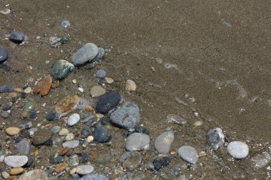 Sahil hayatı makro arka plan covid-19 Haziran sezonu creta adası Yunan yüksek kaliteli baskısı