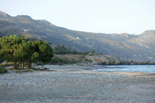 Peristeres Playa Rodakino Isla Creta Zona Camping Libre Covid Temporada —  Fotos de Stock