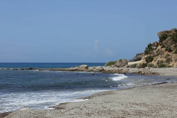 Peristeres Playa Rodakino Isla Creta Zona Camping Libre Covid Temporada —  Fotos de Stock