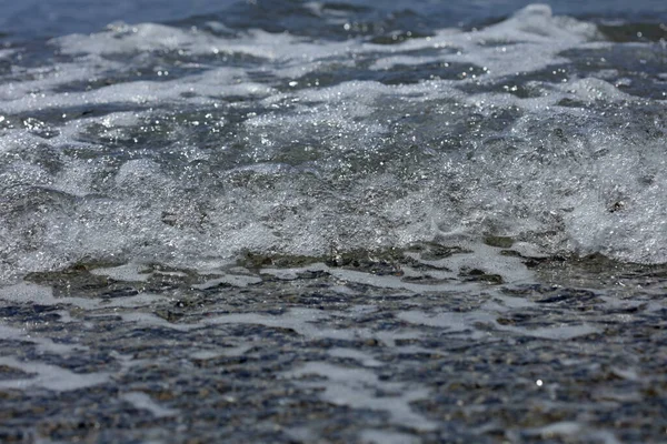 Plaża Fale Makro Tło Perystersy Beton Wyspa Covid Sezon Nowoczesny — Zdjęcie stockowe