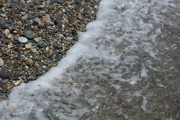 Beach Waves Macro Background Peristeres Crete Island Covid Σεζόν Σύγχρονη — Φωτογραφία Αρχείου