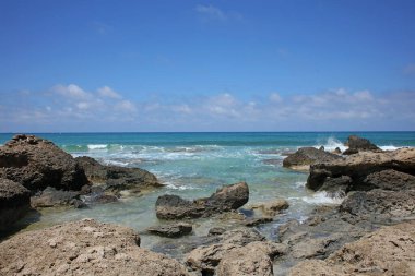 Mavi lagün falassarna plaj adası yaz 2020 covid-19 bayram modern yüksek kaliteli baskı