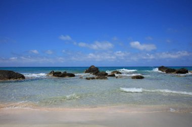 Mavi lagün falassarna plaj adası yaz 2020 covid-19 bayram modern yüksek kaliteli baskı