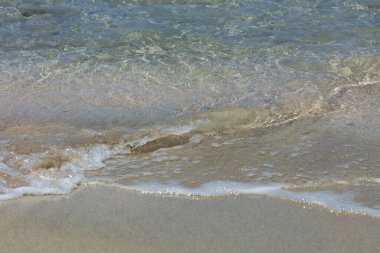 Temiz sahil suyu kristal rengi makro yaz arka plan covid-19 falassarna plajı modern yüksek kaliteli baskılar