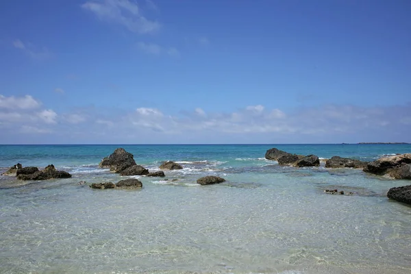 Blue Lagoon Falassarna Beach Crete Island Summer 2020 Covid Holydays — стоковое фото