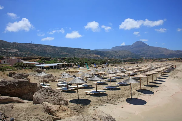 Blue Lagoa Falassarna Praia Crete Ilha Verão 2020 Covid Feriados — Fotografia de Stock
