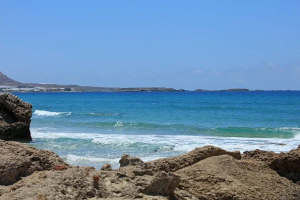 Blue Lagoon Falassarna Beach Crete Island Summer 2020 Covid Holydays — стоковое фото