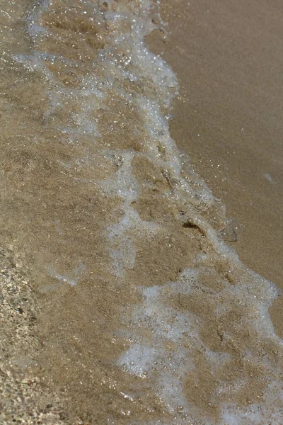 Limpo Praia Água Cristal Cor Macro Verão Fundo Covid Falassarna — Fotografia de Stock