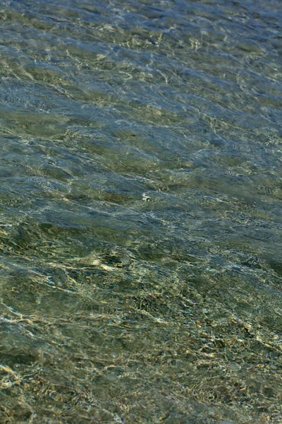 Spiaggia Pulita Acqua Cristallo Colore Macro Estate Sfondo Covid Falassarna — Foto Stock