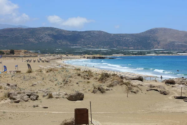 Kreta Insel Falassarna Rotem Sand Strand Sommerferien 2020 Covid Saison — Stockfoto