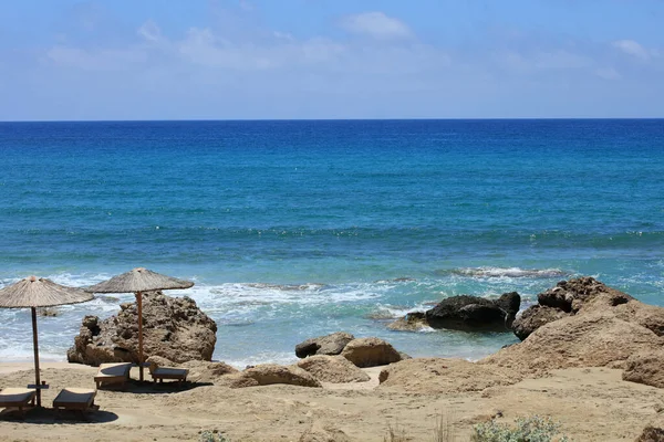 Isla Creta Falassarna Playa Arena Roja Vacaciones Verano 2020 Covid — Foto de Stock