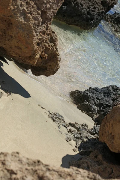 Insula Creta Falassarna Nisip Roșu Plajă Vacanțe Vară 2020 Sezon — Fotografie, imagine de stoc