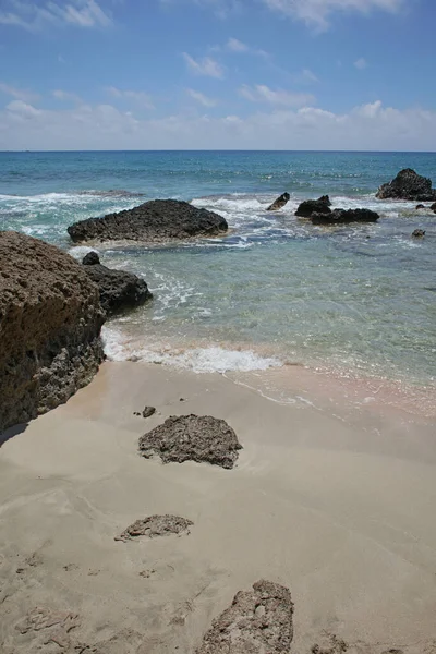 Creta Ilha Falassarna Areia Vermelha Praia Verão Férias 2020 Covid — Fotografia de Stock