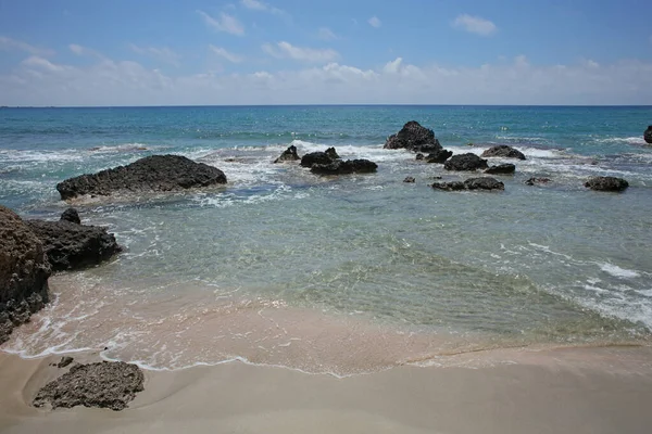 Isla Creta Falassarna Playa Arena Roja Vacaciones Verano 2020 Covid — Foto de Stock