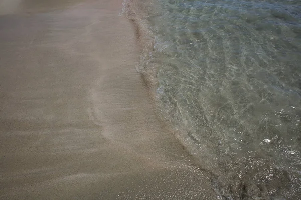 Red Sand Beach Macro Background Creta Island Falassarna Καλοκαιρινές Διακοπές — Φωτογραφία Αρχείου