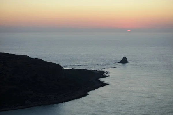 Балос Пляж Солнцезащитный Лагуны Горного Острова Крит Лето 2020 Ковид — стоковое фото