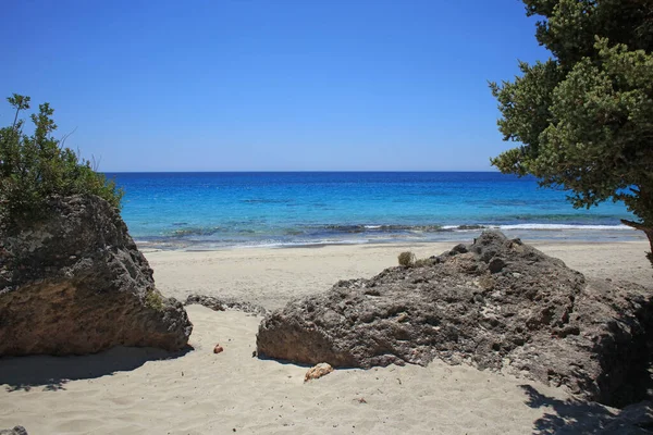 Kerdodasos Plajı Çimento Özel Mavi Lagün Cennet Kırmızı Kumsal Yaz — Stok fotoğraf