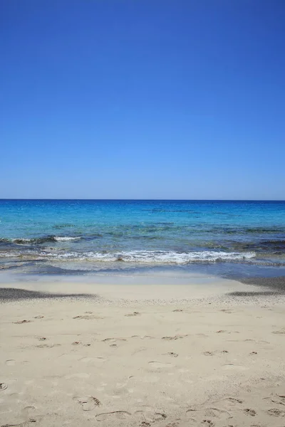 Kerdodasos Playa Creta Privada Laguna Azul Paraíso Rojo Arena Costa —  Fotos de Stock