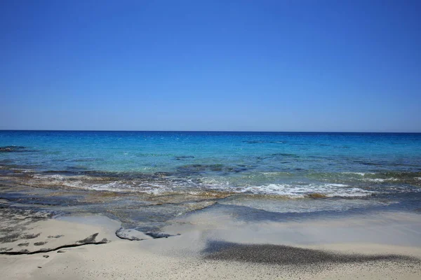 Kerdodasos Praia Creta Privado Azul Lagoa Paraíso Vermelho Areia Costa — Fotografia de Stock