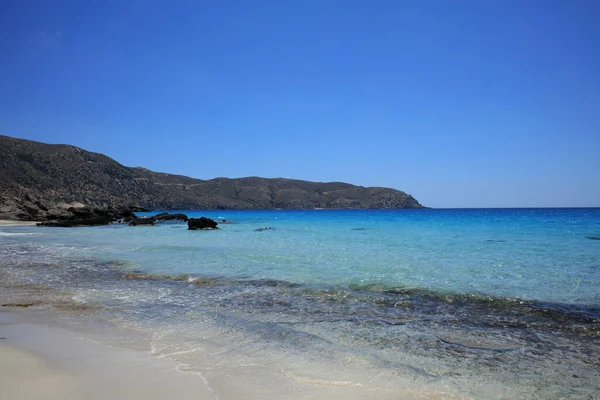 Kerdodasos Playa Creta Privada Laguna Azul Paraíso Rojo Arena Costa — Foto de Stock