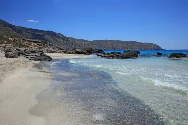 Kerdodasos Playa Creta Privada Laguna Azul Paraíso Rojo Arena Costa — Foto de Stock