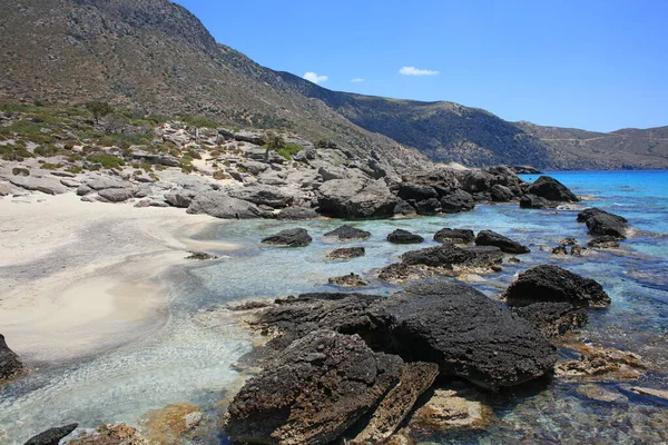 Kerdodasos Spiaggia Creta Privato Blu Laguna Paradiso Rosso Sabbia Costa — Foto Stock