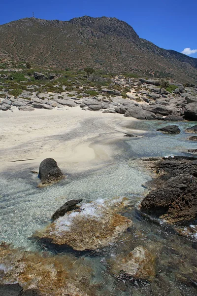 Kerdodasos Strand Kreta Prive Blauwe Lagune Paradijs Rood Zand Kust — Stockfoto