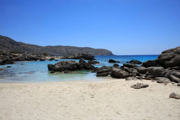 Kerdodasos Playa Creta Privada Laguna Azul Paraíso Rojo Arena Costa — Foto de Stock