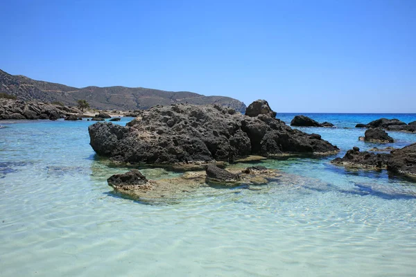 Kerdodasos Spiaggia Creta Privato Blu Laguna Paradiso Rosso Sabbia Costa — Foto Stock