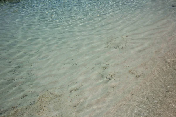 Kerdodasos Praia Creta Privado Azul Lagoa Paraíso Vermelho Areia Costa — Fotografia de Stock