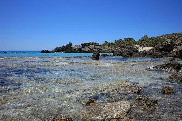 Kerdodasos Playa Creta Privada Laguna Azul Paraíso Rojo Arena Costa — Foto de Stock