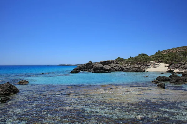 Kerdodasos Playa Creta Privada Laguna Azul Paraíso Rojo Arena Costa —  Fotos de Stock